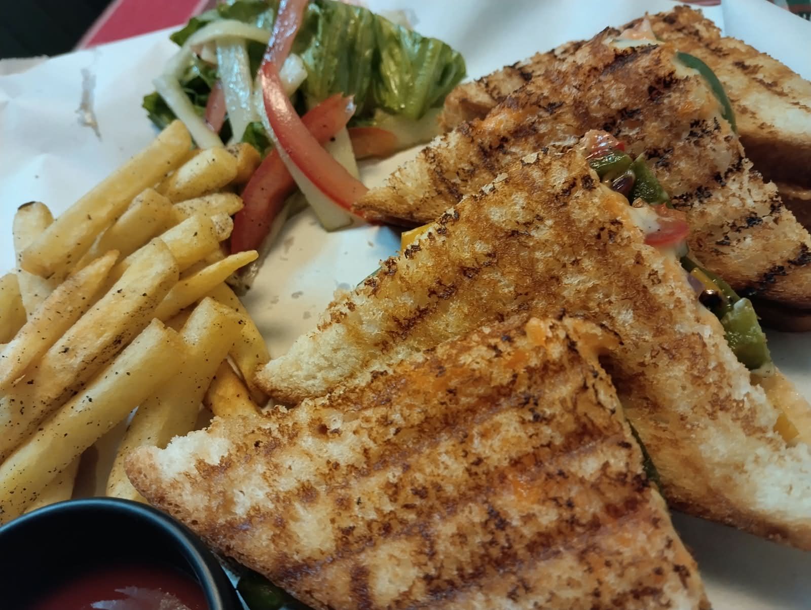 Grilled Club Sandwich & Fries